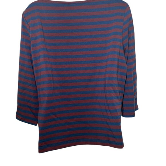 Amour Vert Cecilia Stripe Knit Tee XL Maple Azure Organic Cotton - Picture 2 of 6